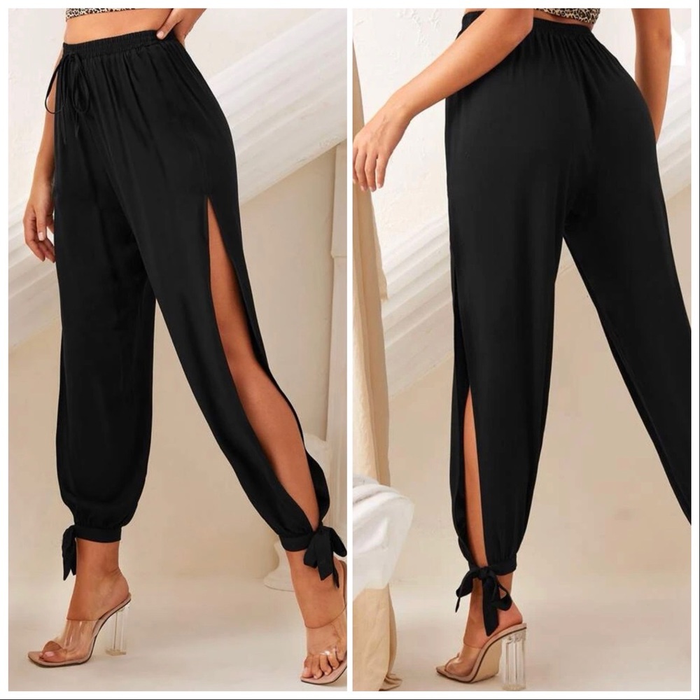 Split thigh with knot pants